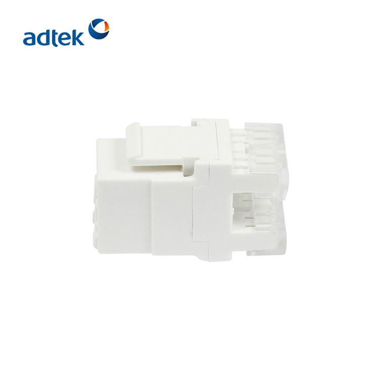CAT6A Unshielded UTP Network Module 180° Wire Tapping Dual Use Terminals 28mm White