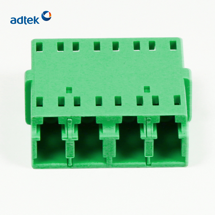 LC/APC-LC/APC Quadruplex Singlemode Earless Fiber Optic Adapter Telecom Grade